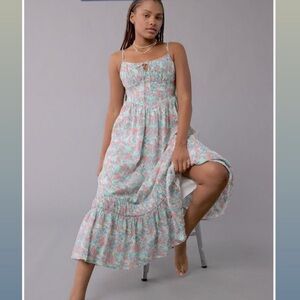 AE Corset Tiered Midi Dress